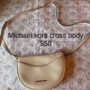 Michael Kors Cream Saddle Crossbody Bag